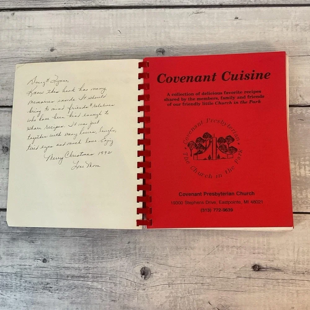 Covenant Cuisine Cookbook Covenant Presbyterian Church East point Michigan 1992
